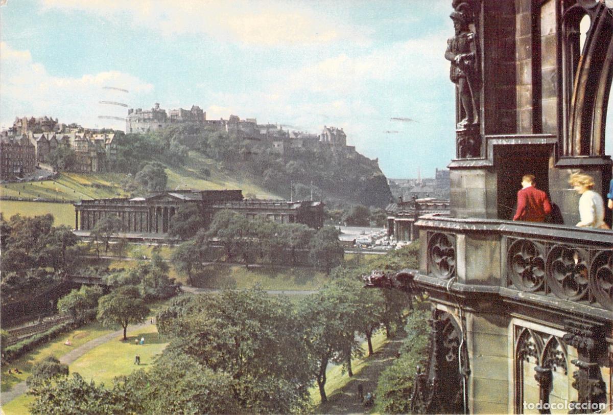 Cartes Postales: Postal Castillo de Edimburgo y Monumento Scott, Escocia, Reino Unido