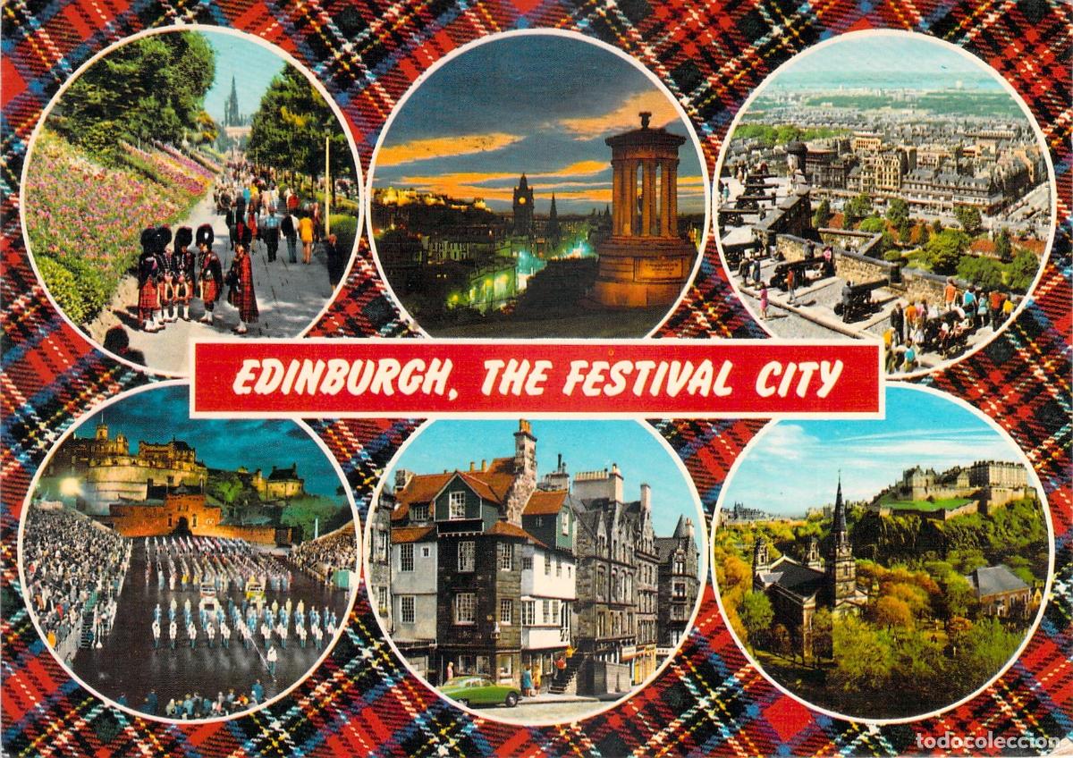 Postales: Postal Escocia Edimburgo Festival Militar Tattoo Vistas M&uacute;ltiples John Hinde