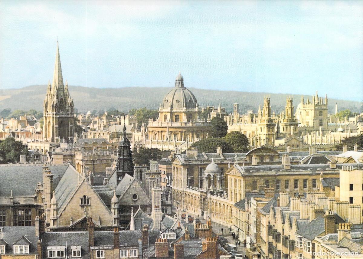 Cartoline: Postal Vista Panor&aacute;mica Oxford Skyline Reino Unido Arquitectura Universitaria