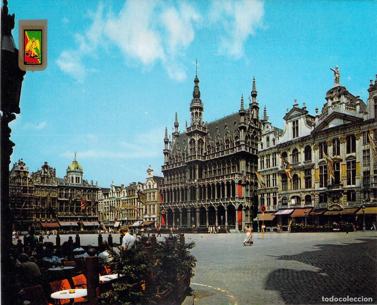 Cartoline: Postal de Bruselas, B&eacute;lgica - Grand Place y Casas Gremiales
