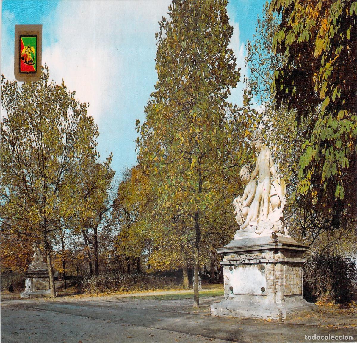 Postales: Postal Bruselas, B&eacute;lgica - Estatua y Paisaje Oto&ntilde;al en el Parque de Bruselas