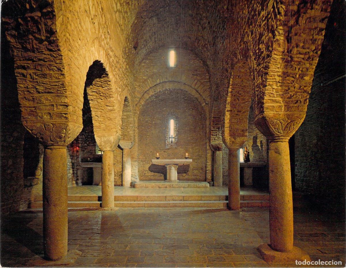Cartoline: Postal Saint-Martin-du-Canigou Interior Iglesia Rom&aacute;nica Pirineos Orientales