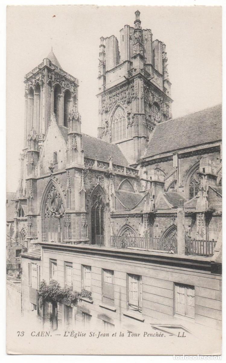 Postkarten: Postal principios del XX- Iglesia de San Juan- Caen-Francia-sin circular-