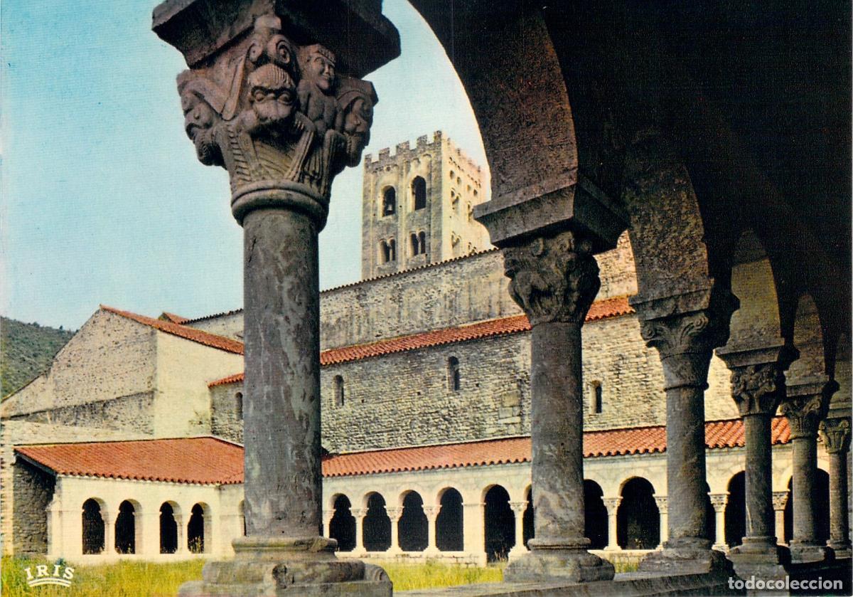 Postales: Postal Claustro Abad&iacute;a Saint-Michel-de-Cuxa, Rom&aacute;nico, Prades, Roussillon, Francia
