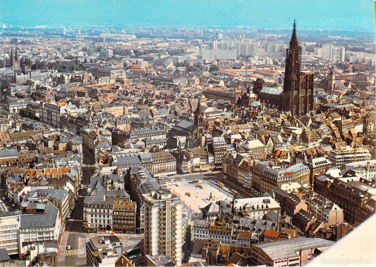 Cartes Postales: Postal Estrasburgo, Francia - Vista A&eacute;rea, Catedral y Place Kl&eacute;ber