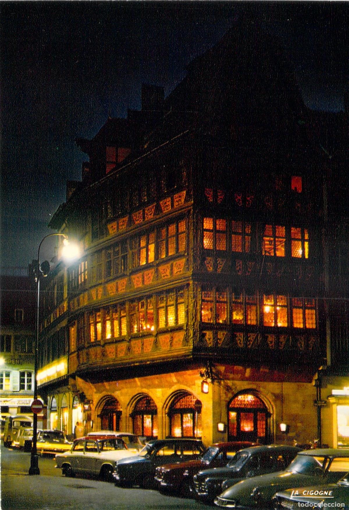 Cartoline: Postal STRASBOURG La Maison Kammerzell, Vista Nocturna, Arquitectura Francesa