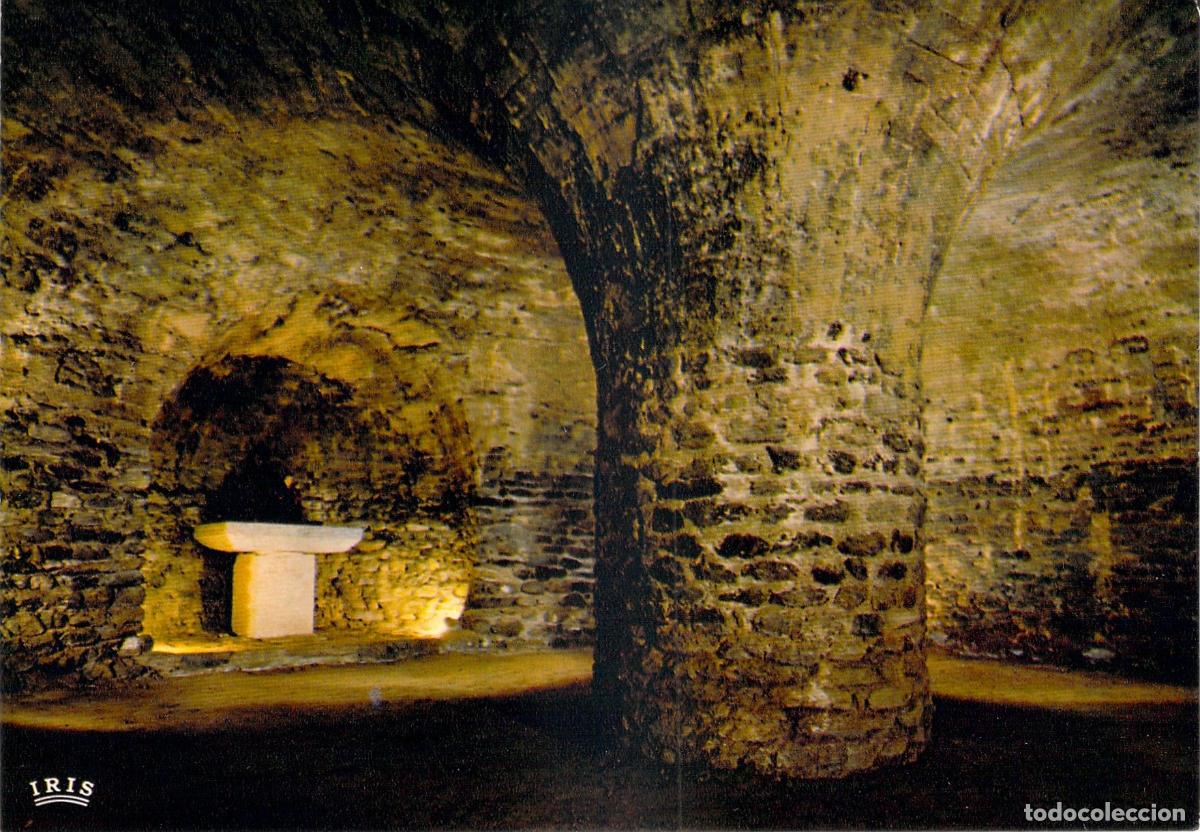 Postales: Postal Abad&iacute;a Saint-Michel-de-Cuxa, Cripta Rom&aacute;nica Siglo XI, Roussillon.