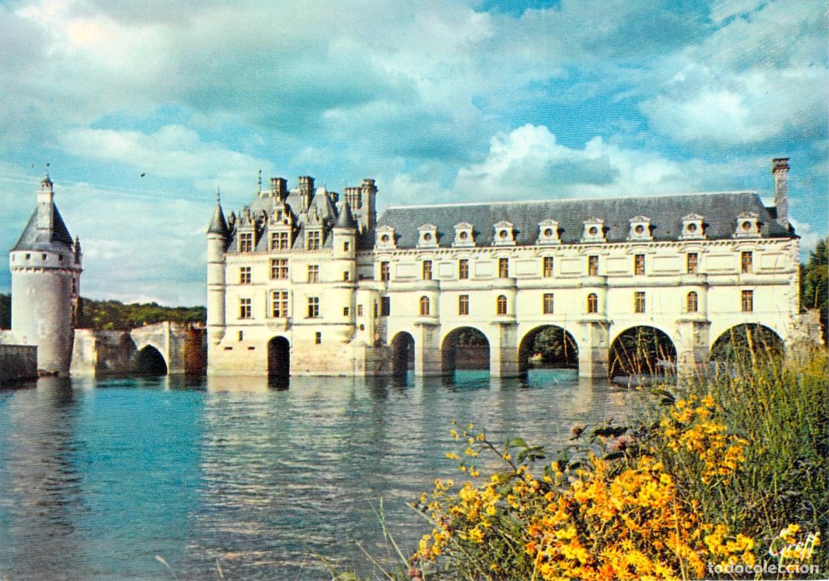 Postales: Postal Ch&acirc;teau de Chenonceau sobre el R&iacute;o Cher, Touraine, Francia