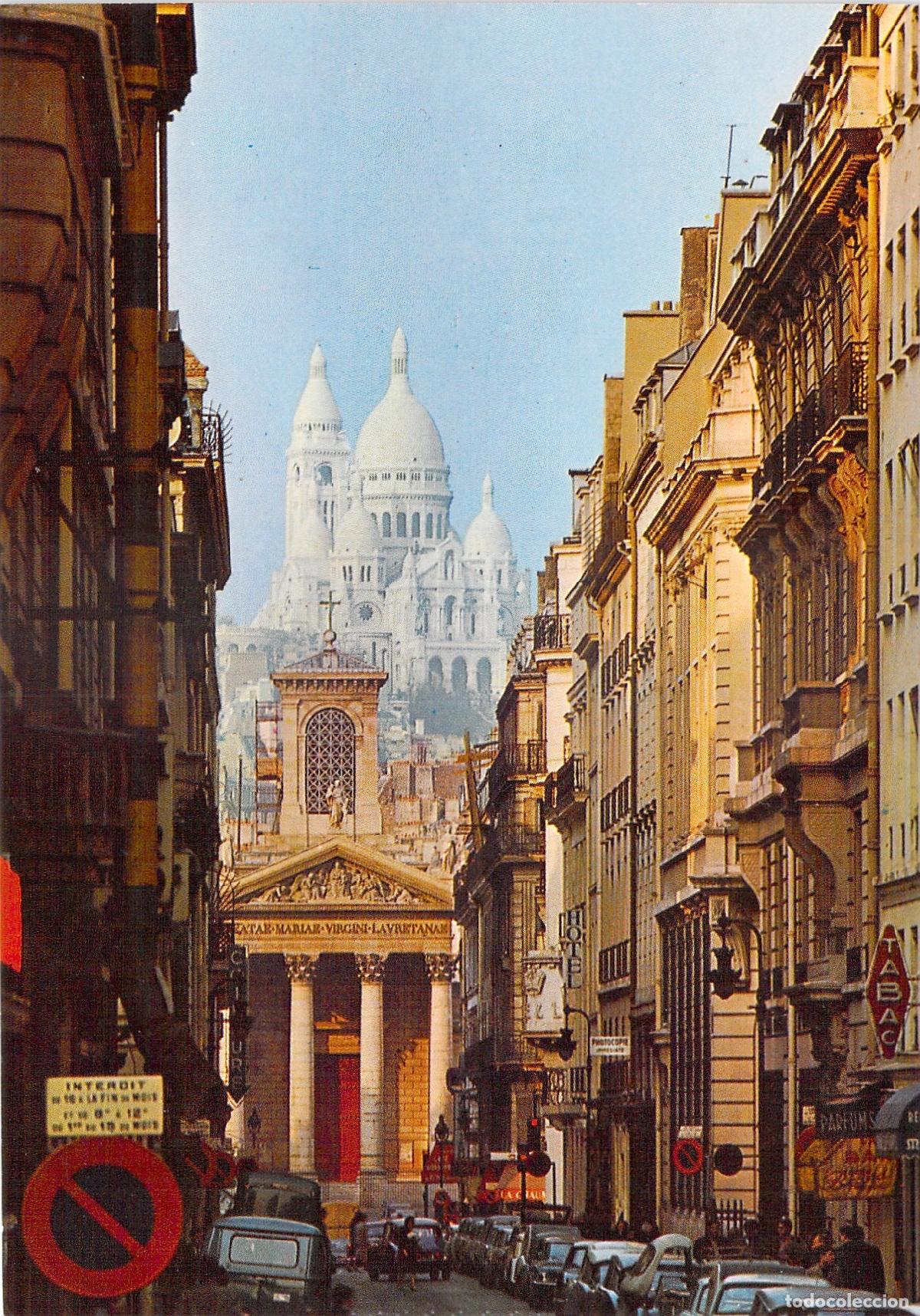 Cartes Postales: Postal Par&iacute;s: Vista de Notre-Dame de Lorette y la Bas&iacute;lica Sacr&eacute;-Coeur