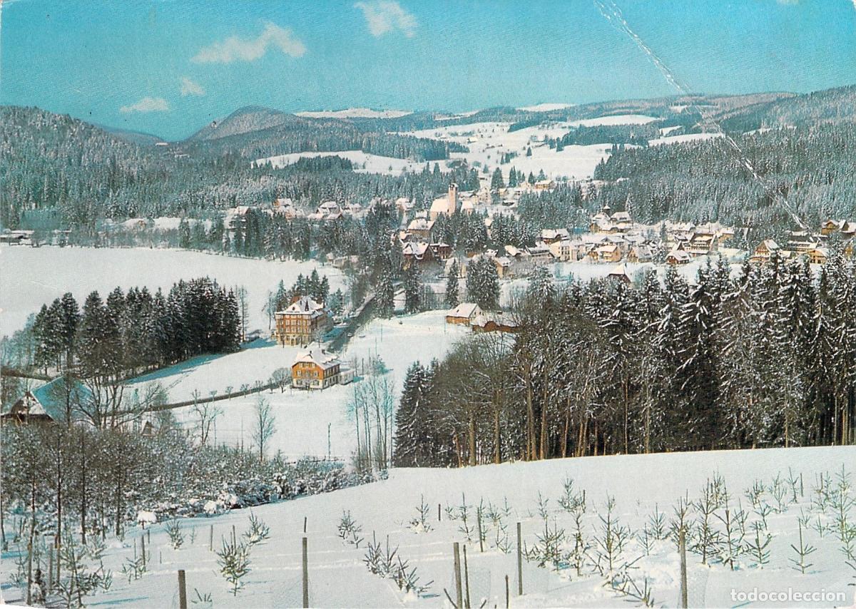 Postkarten: Postal Panor&aacute;mica Titisee Selva Negra Alemania, Vista Invernal con Nieve