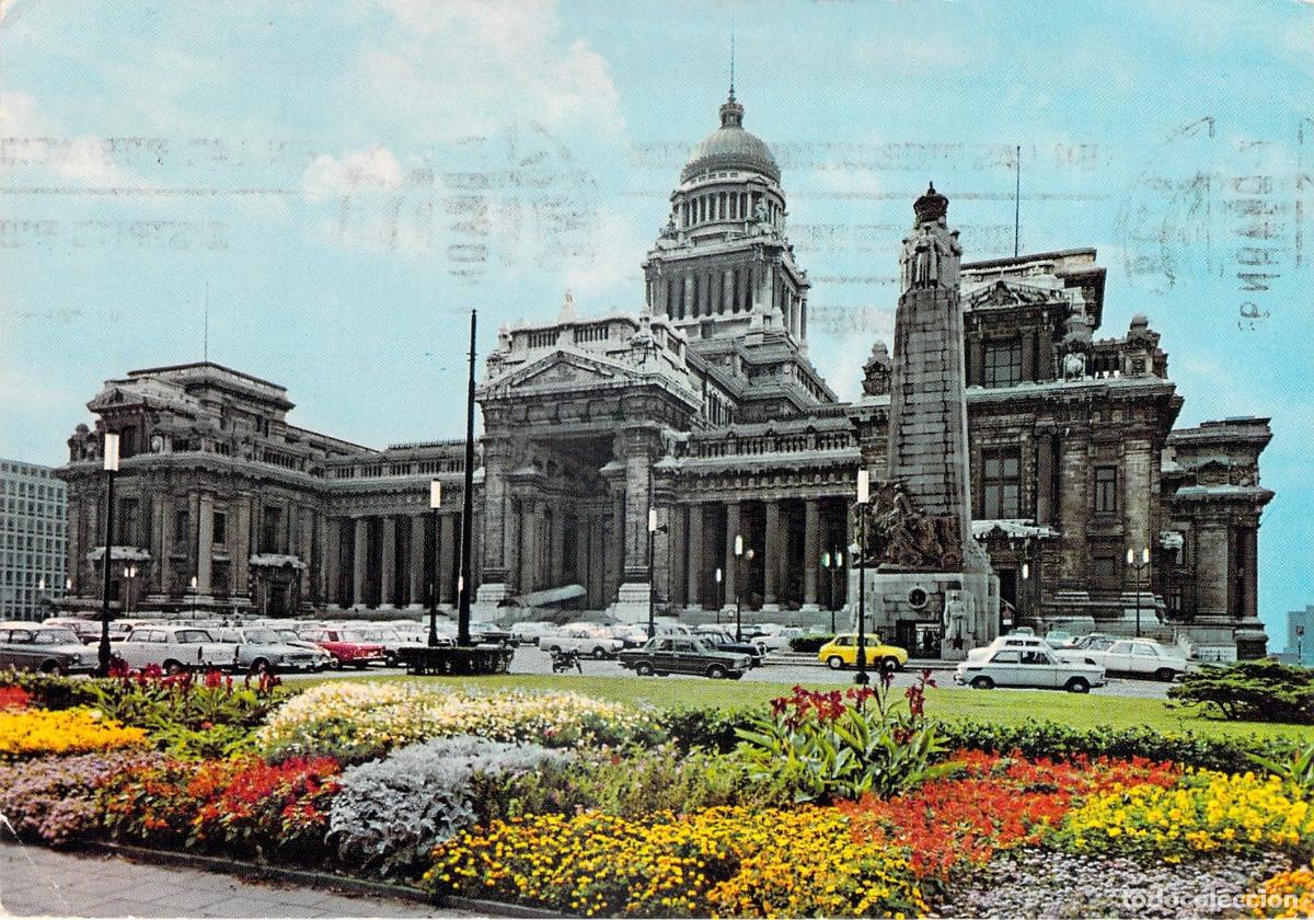 Cartoline: Postal Bruselas B&eacute;lgica - Palacio de Justicia (Gerechtshof) y Jardines