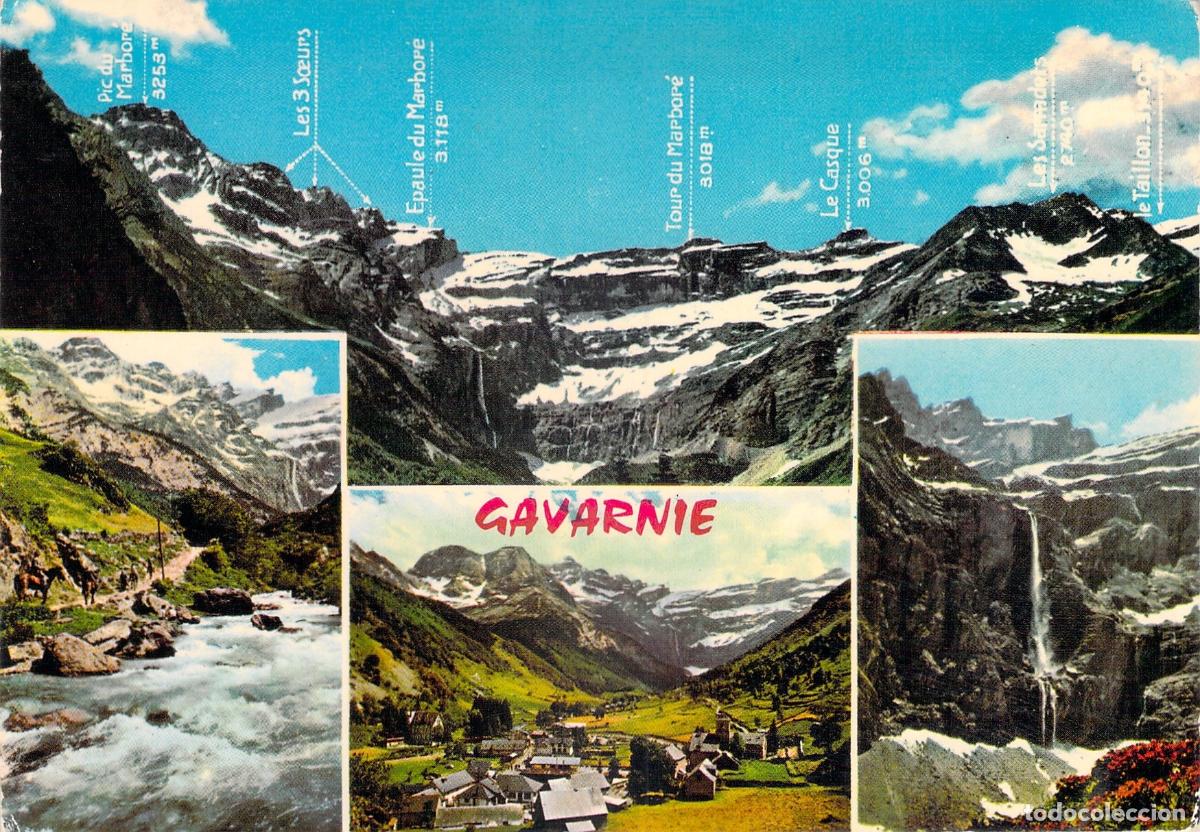 Postales: Postal Panorama del Circo de Gavarnie y la Gran Cascada, Pirineos, Francia