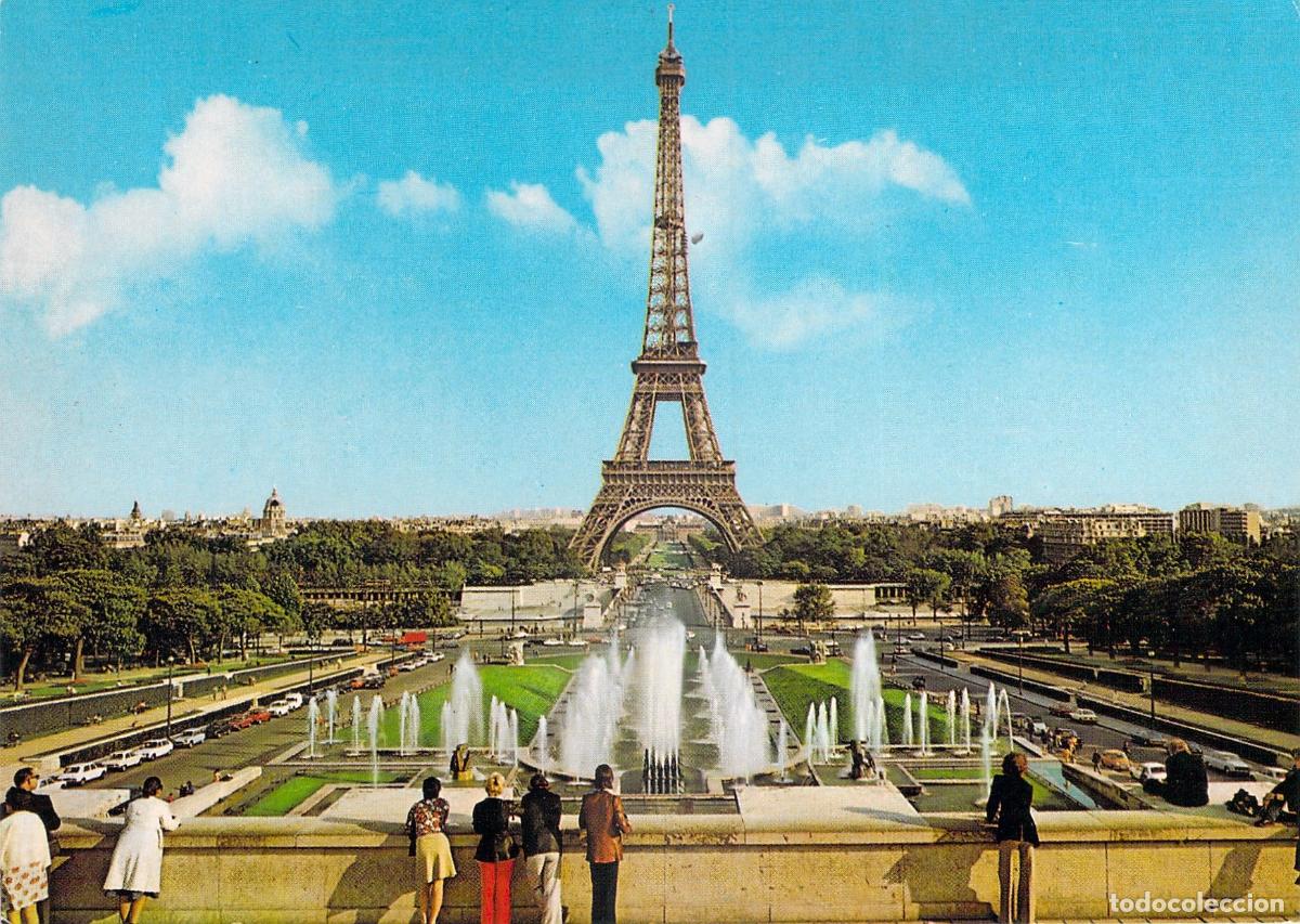 Cartes Postales: Postal de Par&iacute;s, Francia: Torre Eiffel y Jardines del Trocadero, Vista Panor&aacute;mica