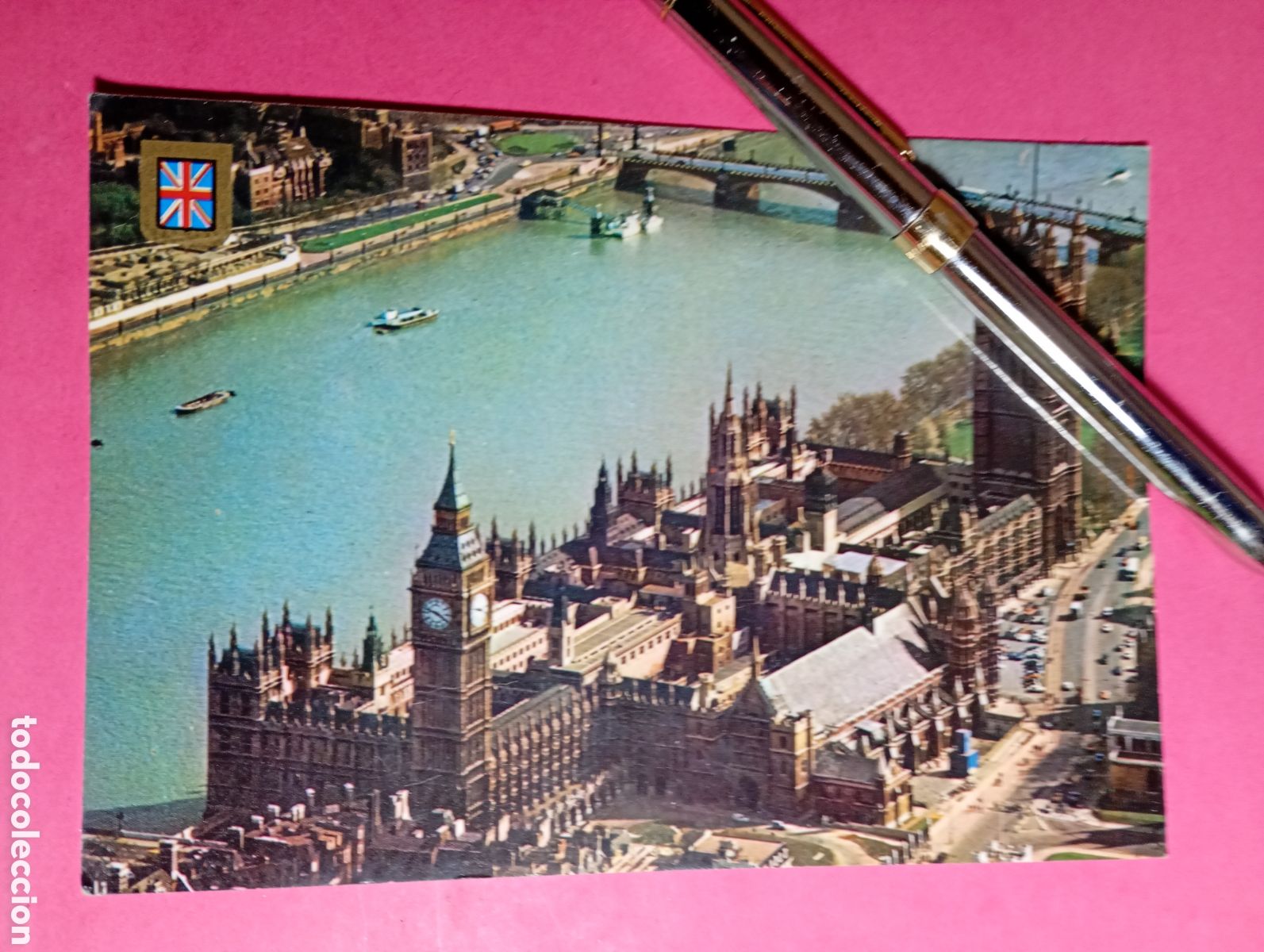 Postales: POSTAL VINTAGE LONDON HOUSES OF PARLIAMENT PHOTO AEROFILMS COLOR CIRC. FISA G.B. R1418