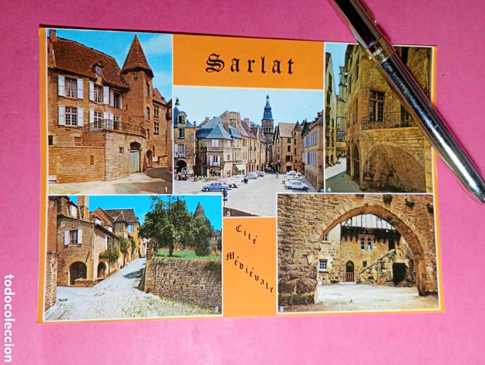 Postales: POSTAL VINTAGE SARLAT LA CAN&Eacute;DA DORDOGNE 5 VISTAS COLOR S/C ED. RENE PRINTED IN SPAIN R1419