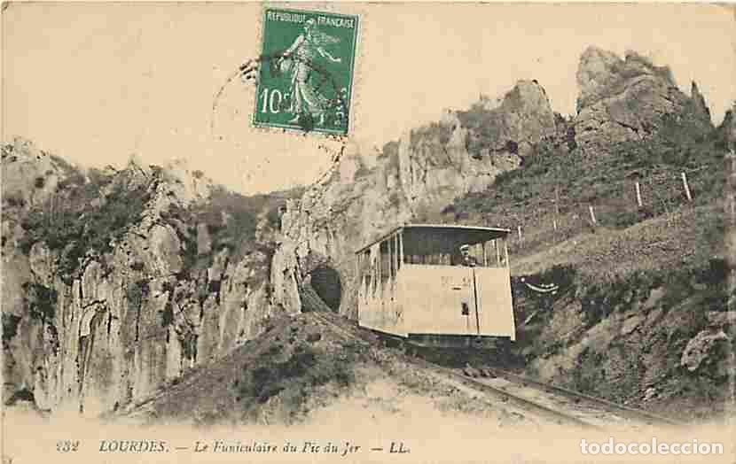 Postales: France - 65 - Lourdes - Le Funiculaire du Pic du Jer - Anim&eacute;e - Train - CPA - Voir Scans Recto-Verso