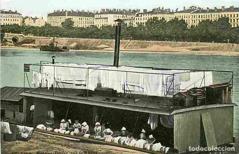 Postales: France - 69 - Lyon - Bateau Lavoir sur le Rhone - Anim&eacute;e - CPA - Voir Scans Recto-Verso