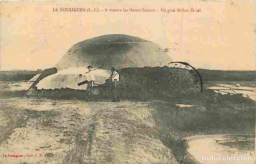 Postales: France - 44 - Le Pouliguen - A travers les Marais Salants - Un gros Mulon se Sel - Anim&eacute;e - CPA - Vo