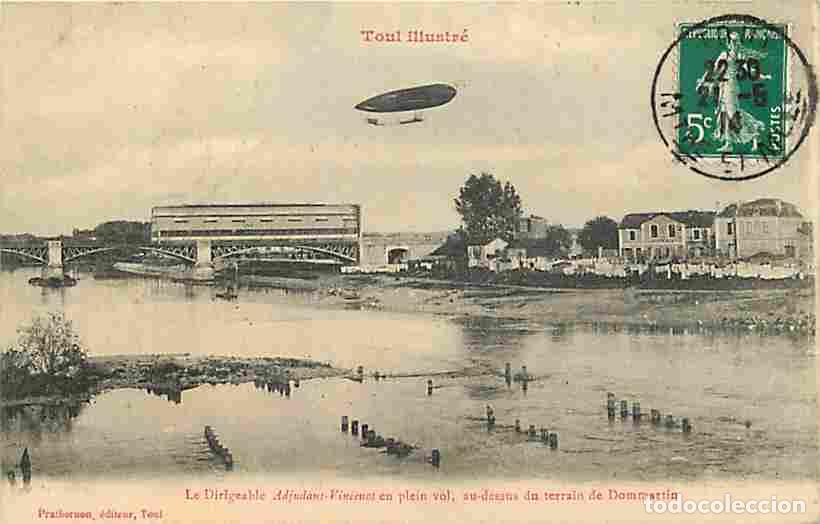 Postkarten: France - 54 - Toul - Le Dirigeable Adjudant Vincenot en plein vol au dessus du terrain de Dommartin