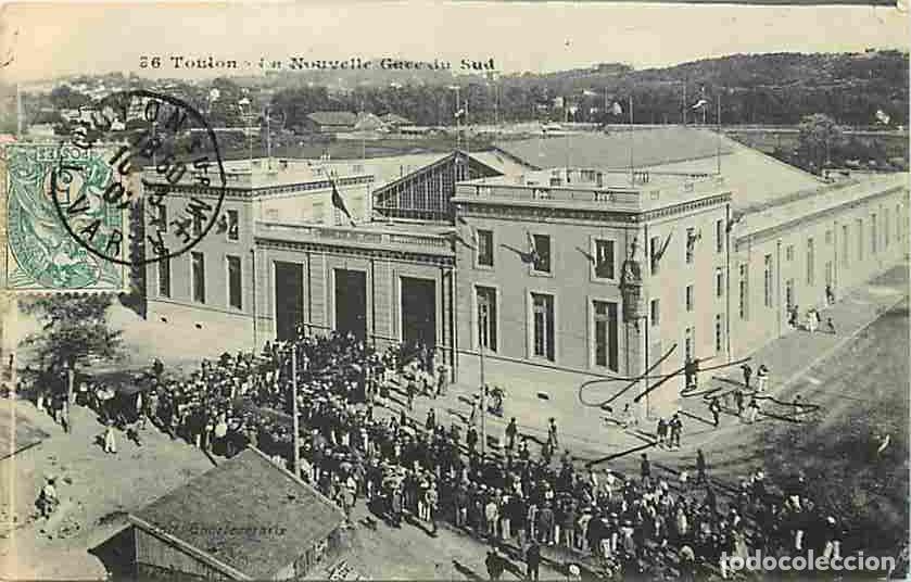Postkarten: France - 83 - Toulon - La Nouvelle Gare du Sud - Anim&eacute;e - Coin inf&eacute;rieur droit l&eacute;g&eacute;rement pli&eacute; - CPA