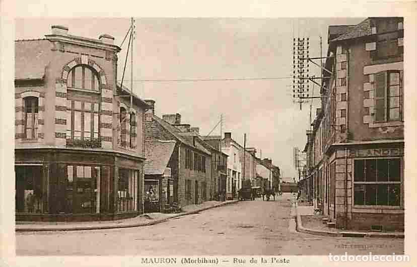 Cartes Postales: France - 56 - Mauron - Rue de la Poste - Anim&eacute;e - CPA - Voir Scans Recto-Verso