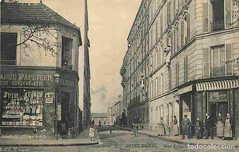 Postais: France - 93 - Saint Denis - Rue Langlier Renaud - Anim&eacute;e - Cycliste - Papeterie - CPA - Voir Scans R