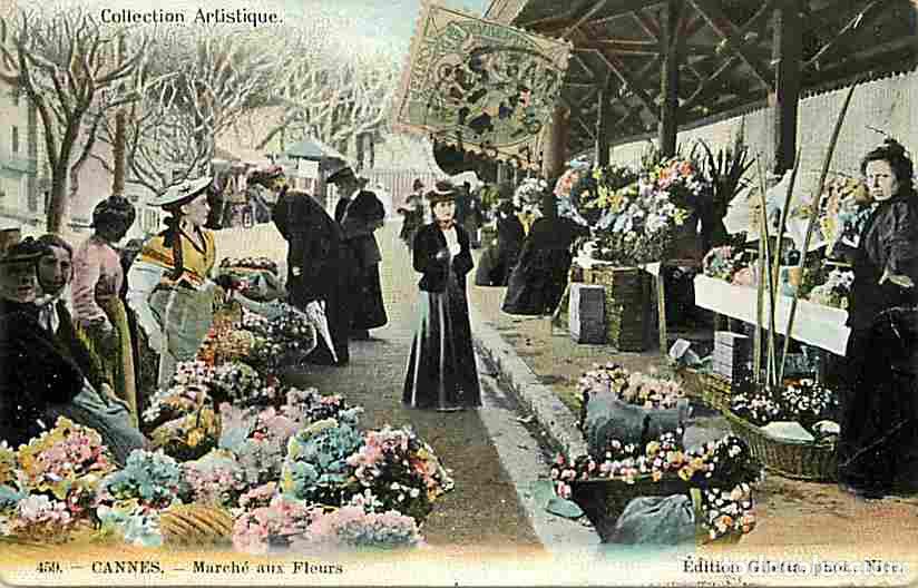 Postales: France - 06 - Cannes - March&eacute; aux Fleurs - Anim&eacute;e - Coloris&eacute;e - CPA - Voir Scans Recto-Verso