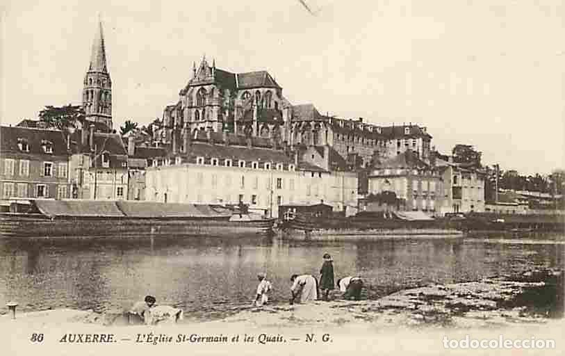 Postales: France - 89 - Auxerre - L'Eglise St Germain et les Quais - Anim&eacute;e - CPA - Voir Scans Recto-Verso