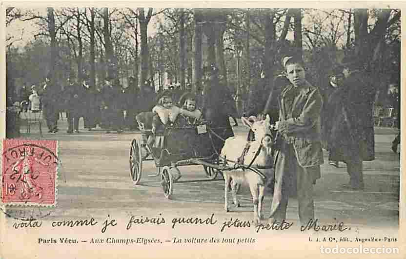 Postales: France - 75 - Paris - Paris V&eacute;vu - Aux Champs Elys&eacute;es - La Voiture des tout petits - Anim&eacute;e - Ch&egrave;vre