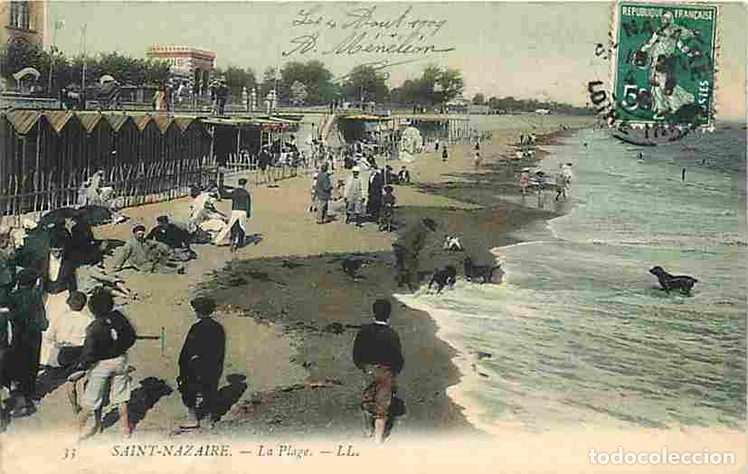 Cartoline: France - 44 - St Nazaire - La Plage - Anim&eacute;e - Coloris&eacute;e - CPA - Voir Scans Recto-Verso