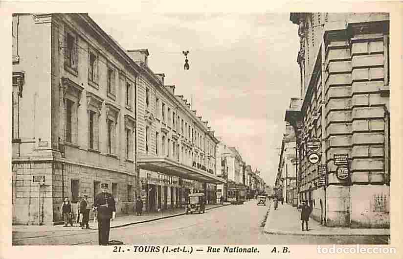 Postcards: France - 37 - Tours - Rue Nationale - Anim&eacute;e - Automobiles - Gendarme - CPA - Voir Scans Recto-Verso
