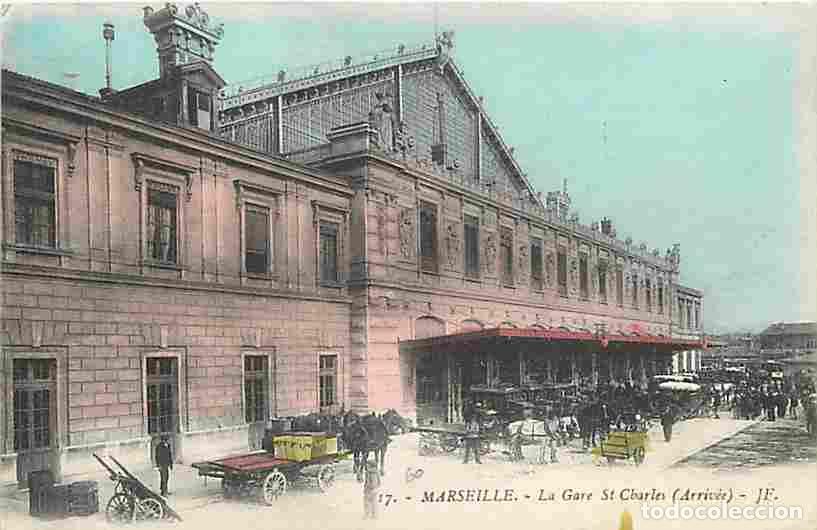 Postcards: France - 13 - Marseille - La Gare St Charles - Arriv&eacute;e - Anim&eacute;e - Coloris&eacute;e - CPA - Voir Scans Recto