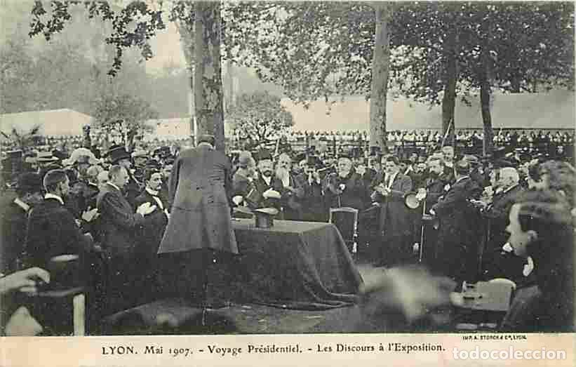 Postales: France - 69 - Lyon - Mai 1907 - Voyage Pr&eacute;sidentiel - Les Discours &agrave; l'Exposition - Anim&eacute;e - CPA - V