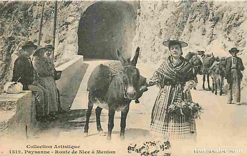 Postcards: France - 06 - Alpes Maritimes - Paysanne - Route de Nice &agrave; Menton - Anim&eacute;e - Anes - CPA - Voir Scans