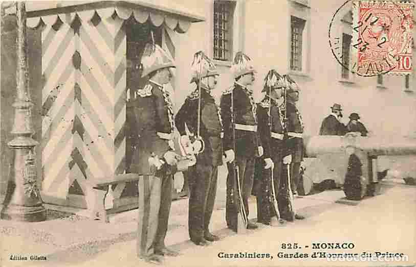 Postkarten: Monaco - Carabiniers - Gardes d'Honneur du Prince - Anim&eacute;e - Militaria - Oblit&eacute;ration ronde de 1923