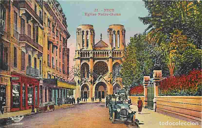Postkarten: France - 06 - Nice - Eglise Notre Dame - Automobiles - Coloris&eacute;e - CPA - Voir Scans Recto-Verso