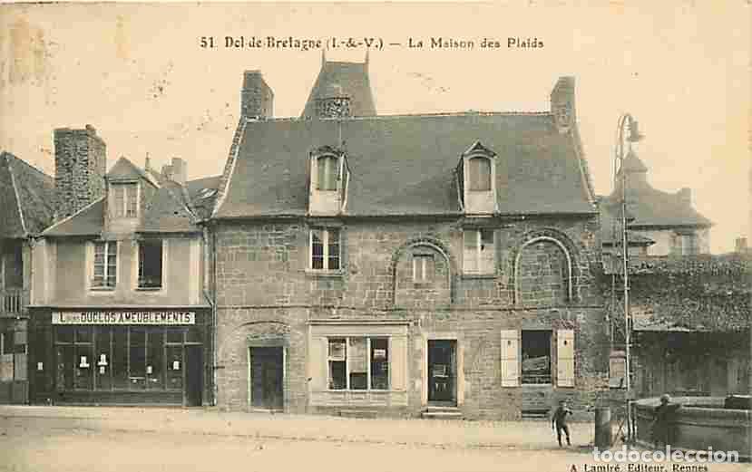 Postkarten: France - 35 - Dol de Bretagne - La Maison des Plaids - Anim&eacute;e - Oblit&eacute;ration ronde de 1929 - CPA - V