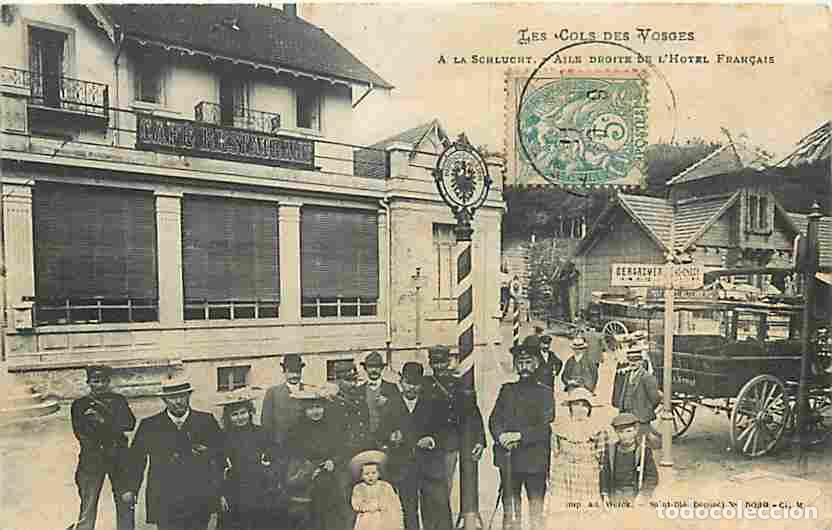 Postkarten: France - 88 - La Schlucht - Aile droite de l'Hotel Fran&ccedil;ais - Anim&eacute;e - Etat coin inf&eacute;rieur droit pli