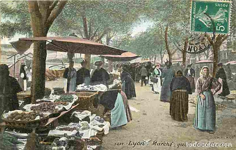 Postales: France - 69 - Lyon - March&eacute; Quai des C&eacute;lestins - Anim&eacute;e - Coloris&eacute;e - CPA - Voir Scans Recto-Verso