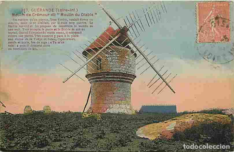 Cartoline: France - 44 - Gu&eacute;rande - Moulin de Cr&eacute;meur dit Moulin du Diable - Coloris&eacute;e - CPA - Voir Scans Recto