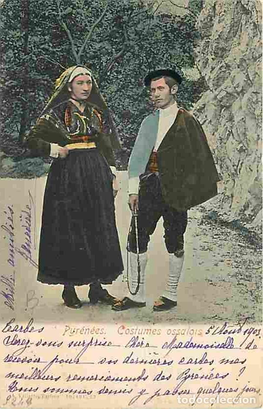 Postkarten: France - 64 - Pyr&eacute;n&eacute;es Atlantiques - Costumes Ossalois - Anim&eacute;e - Coloris&eacute;e - CPA - Voir Scans Recto
