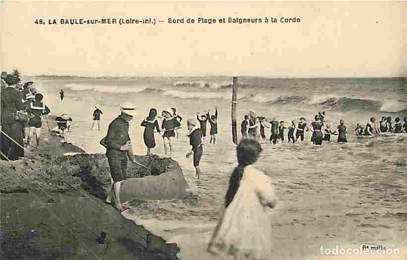 Postkarten: France - 44 - La Baule sur Mer - Bord de Plage et Baigneurs &agrave; la Corde - Anim&eacute;e - CPA - Voir Scans R