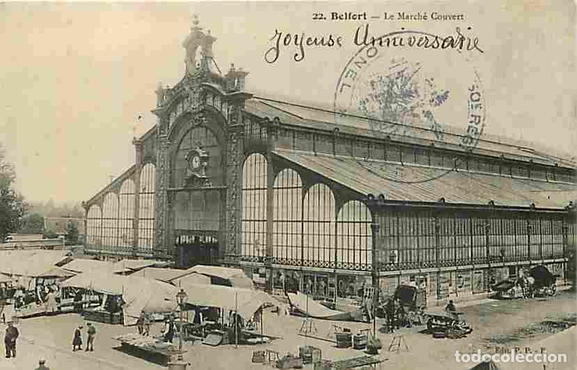 Cartes Postales: France - 90 - Belfort - Le March&eacute; Couvert - Anim&eacute;e - CPA - Oblit&eacute;ration ronde de 1914 - Voir Scans R