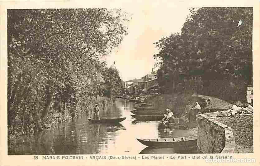 Postales: France - 79 - Ar&ccedil;ais - Marais Poitevin - Le Port - Bief de la Garenne - Anim&eacute;e - CPA - Voir Scans Re