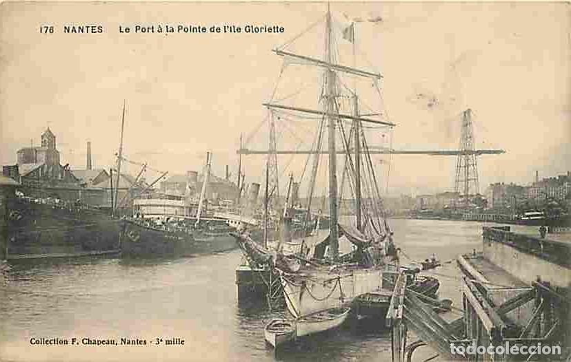 Postkarten: France - 44 - Nantes - Le Port &agrave; la Pointe de l'Ile Gloriette - Bateaux - Voyag&eacute;e en 1915 - CPA - Vo