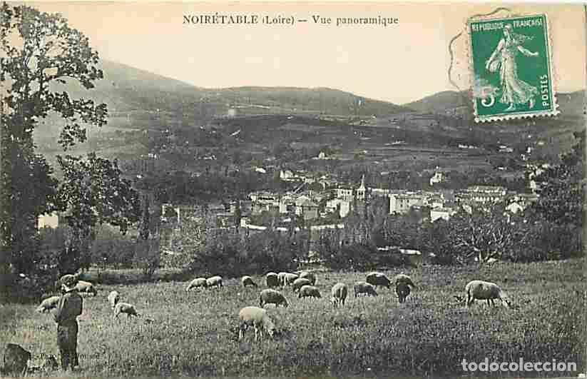Postales: France - 42 - Noir&eacute;table - Vue Panoramique - Anim&eacute;e - Moutons - Oblit&eacute;ration ronde de 1915 - CPA - V