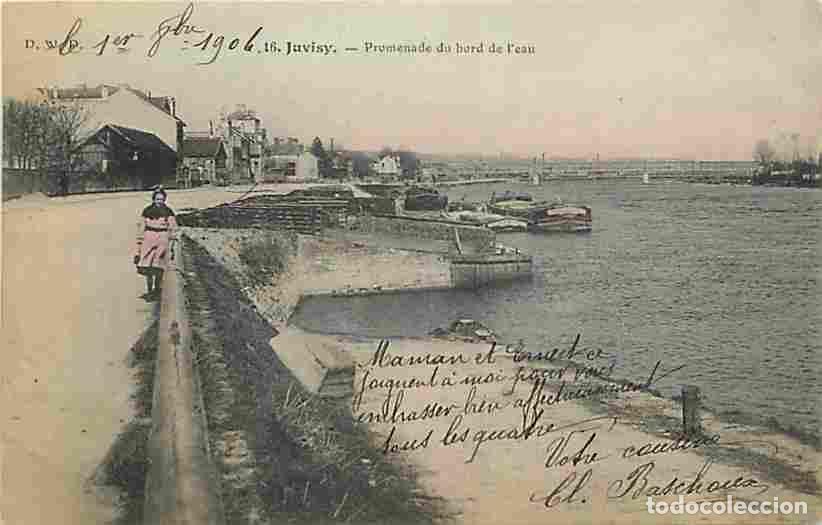Postales: France - 91 - Juvisy - Promenade du bord de l'eau - Anim&eacute;e - Coloris&eacute;e - CPA - Voir Scans Recto-Vers
