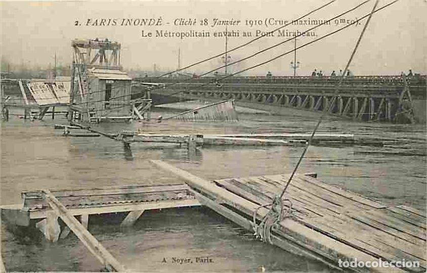 Postais: France - 75 - Paris - La Grande Crue de la Seine de 1910 - Le M&eacute;tropolitain envahi au Pont Mirabeau