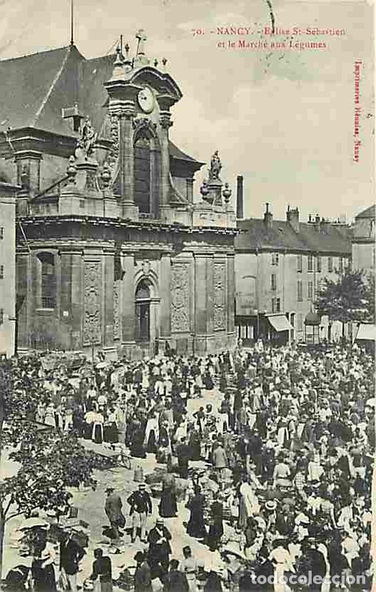 Cartes Postales: France - 54 - Nancy - Eglise Saint S&eacute;bastien et le March&eacute; aux L&eacute;gumes - Anim&eacute;e - CPA - Oblit&eacute;ration
