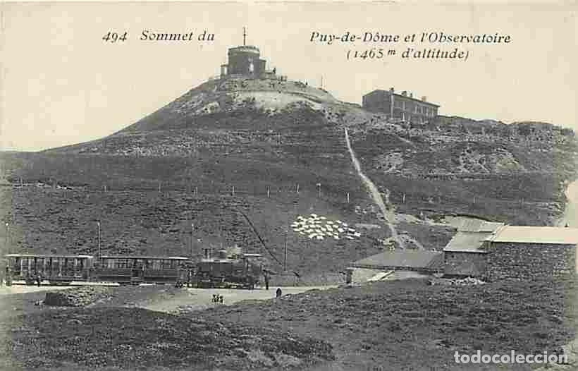 Cartoline: France - 63 - Le Puy de Dome - Sommet du Puy de Dome et l'Observatoire - Anim&eacute;e - Trains - CPA - Voi